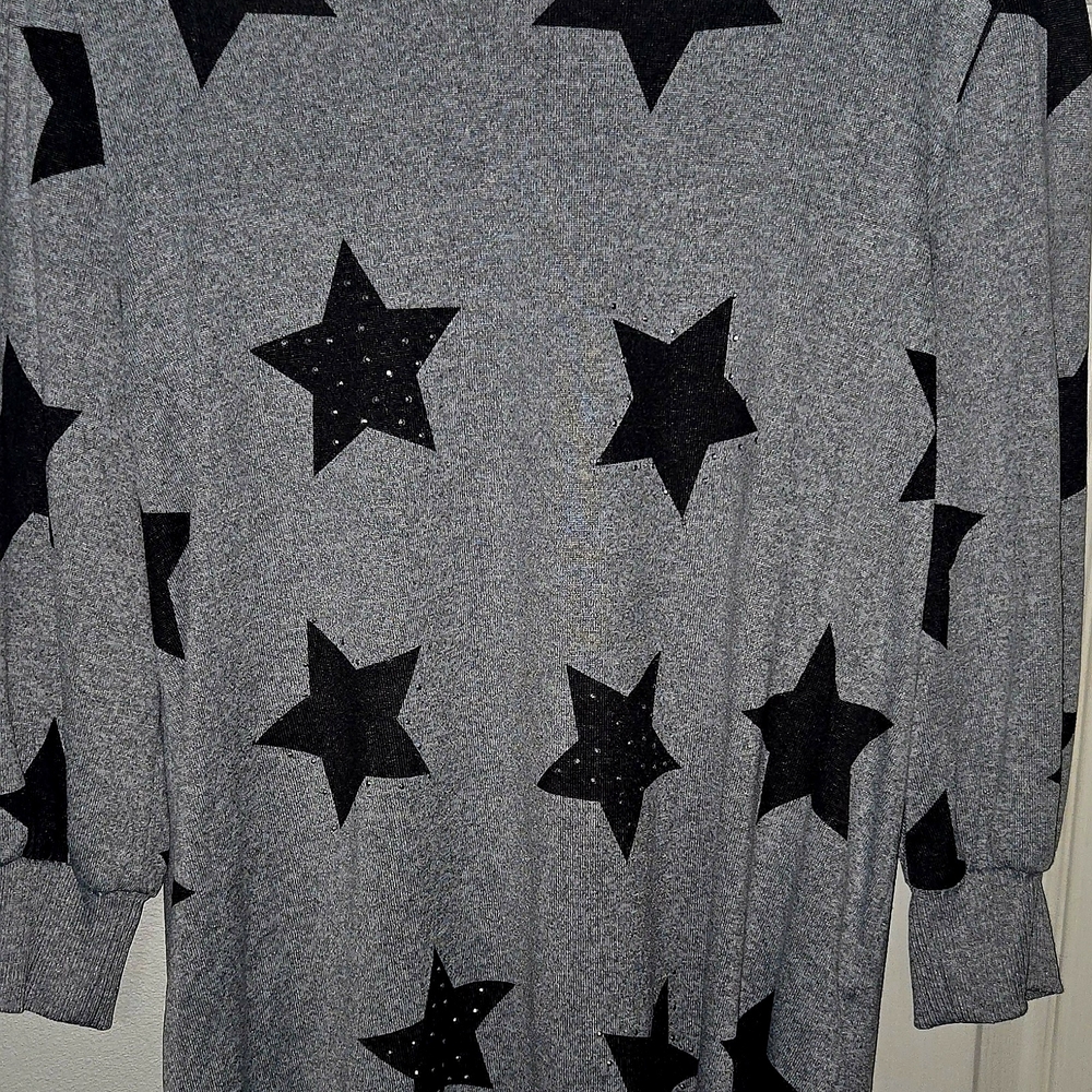 Gray Star Patterned Women's Tunic
